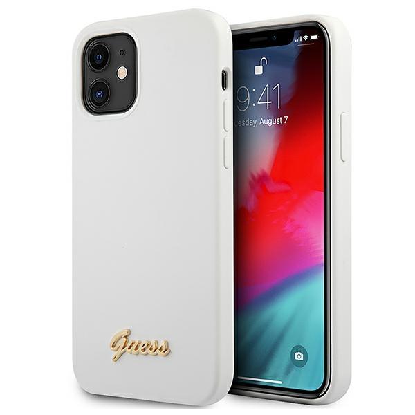 Guess Guhcp12Slslmgwh Iphone12 Mini 5,4 Biały/White Hardcase Metal Logo Script