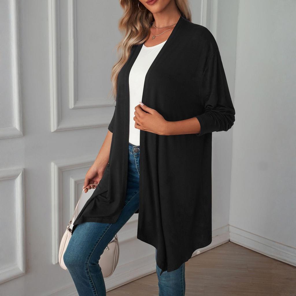 Damen Leichte Strickjacken Offen Vorne Langarm Lässig Locker Dünne Strickjacken