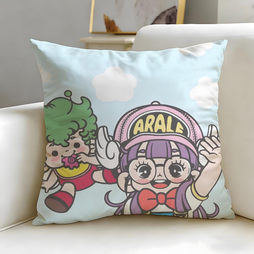 classic anime Dr Slump Cushion Cover Soft  EasyWash Pillow Case  Versatile for Couch Bed Travel and Office