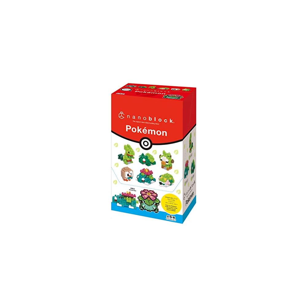 Kawada Nano Block Mini Nano Pokmon Grass Type Box Set 6 Pieces Collectible Building Toys