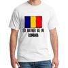 Grafisch Ik Wil Liever In Roemenië zijn T-shirt voor heren Korte Mouw Casual Vrijetijd Dames T-shirts Ronde Hals Outfit - Heren Zomer...