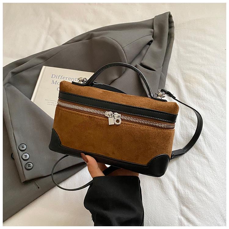 Fashion Retro Contrast Casual Handbag Bag Women's 2025 New Versatile Box Bag Fashion Crossbody Bag