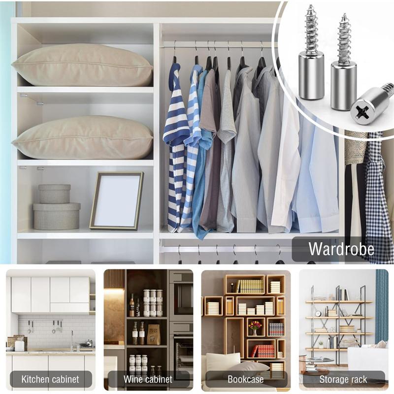 Self Tapping Screw Cabinet Shelf Bracket Laminate Support with Rubber Sleeve Non-Slip Layer Glass Plate Holder Fixed Screw