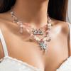 Beaded Niche Design Sweet and Cool Y2k Butterfly Choker Qianxi Style Dopamine Necklace