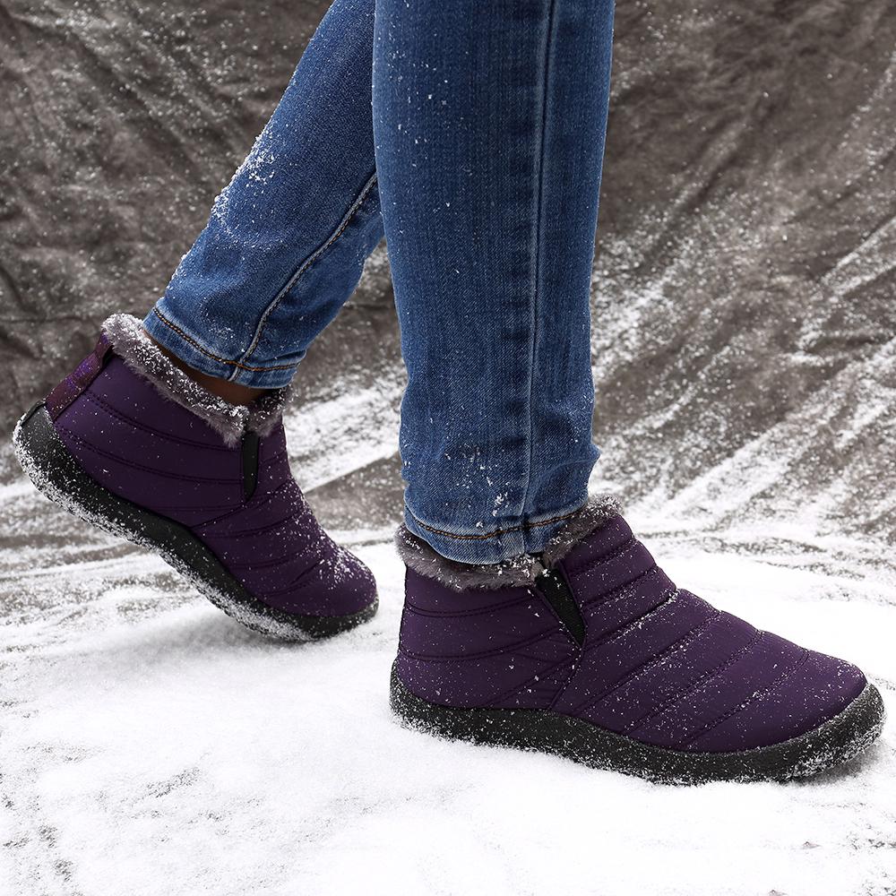 Comfortable Slip-resistant Stylish Lightweight Breathable Women's Shoes Women Waterproof Warm Fur Lining Casual Snow Slip On Ankle Boots Winter Shoes