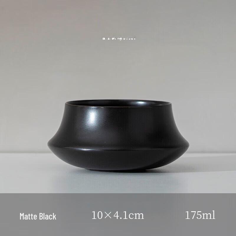 Miaoyijia Matte Black Geometric Ceramic Candle Holders (2-Pack)