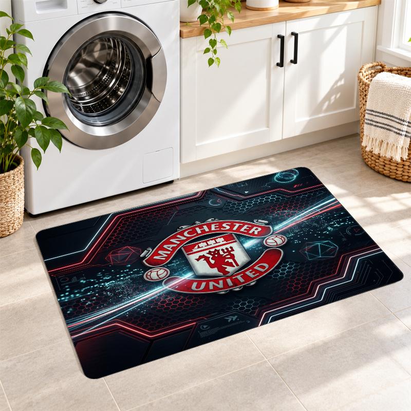Flannel Kitchen Mat Manchester United Soft Area Rug Non Slip Floor Carpet Home Decoration