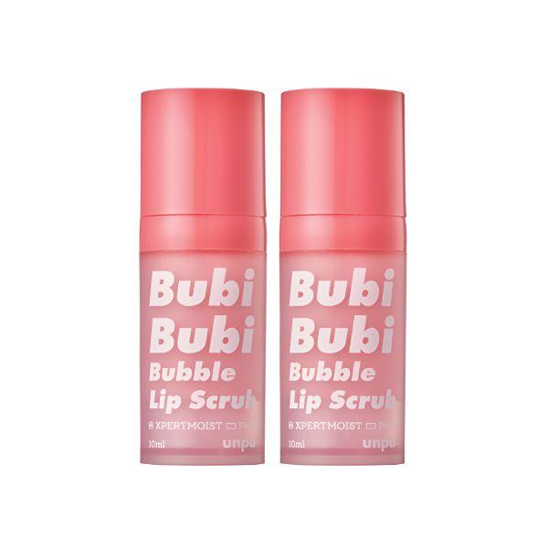 Unpa Bubi Bubi Bubble Lip Scrub Unscented Colorless Gentle Exfoliating Lip Care Set 12ml x2 Unscented Colorless