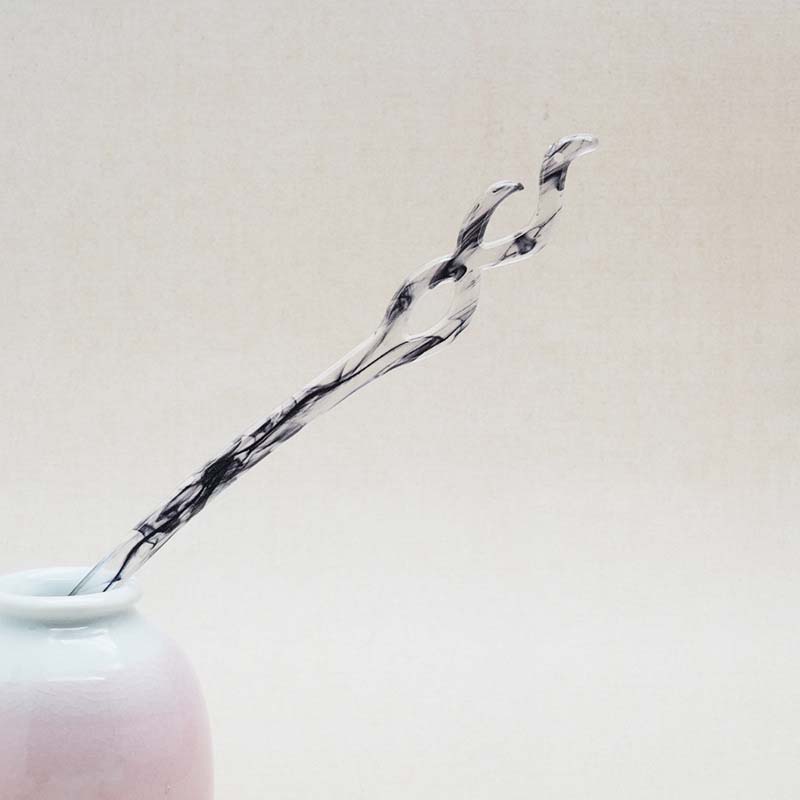 Haarstäbe aus schwarzem Acetat-Harz im chinesischen Stil für Frauen, einfache Haarnadeln, Haarspange, Haarnadel, Kopfschmuck, Hochzeitsschmuck-Accessoires