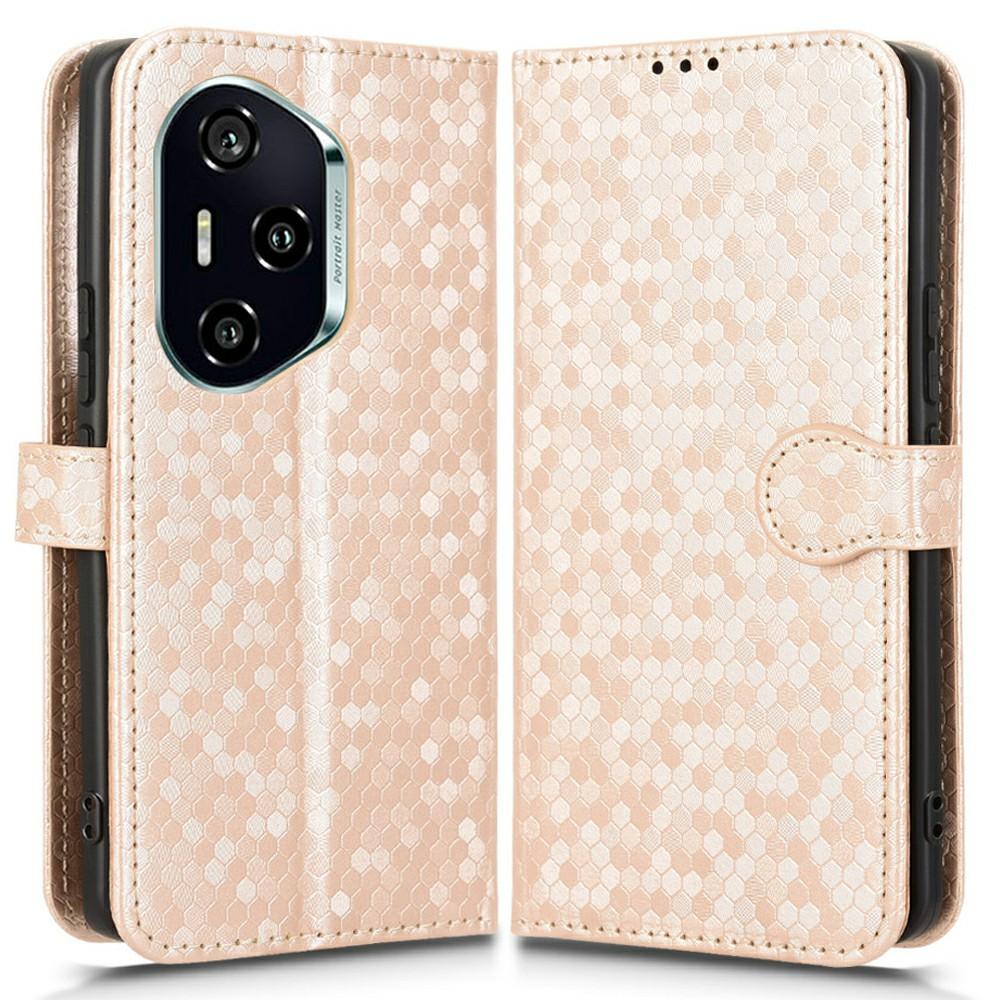 

Для Honor 300 Pro Чехол-кошелек Тиснение точками Искусственная кожа Чехол для телефона Rose Gold