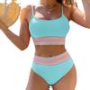 Swimsuit Women'S Split Solid Color Suspender Bikini European And American Style Bikini
