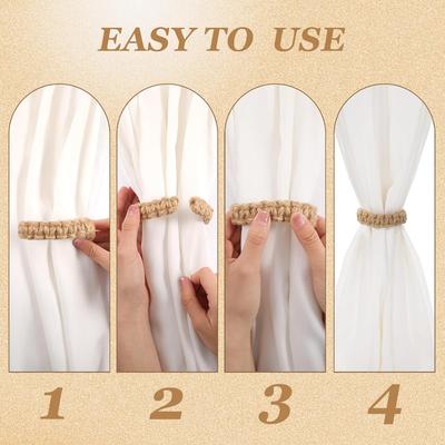 Weaving Curtain Ties with Elegant Rural Style. Handmade Curtain Ties Suitable for Light and Thin Home Bedroom Office Decoration
