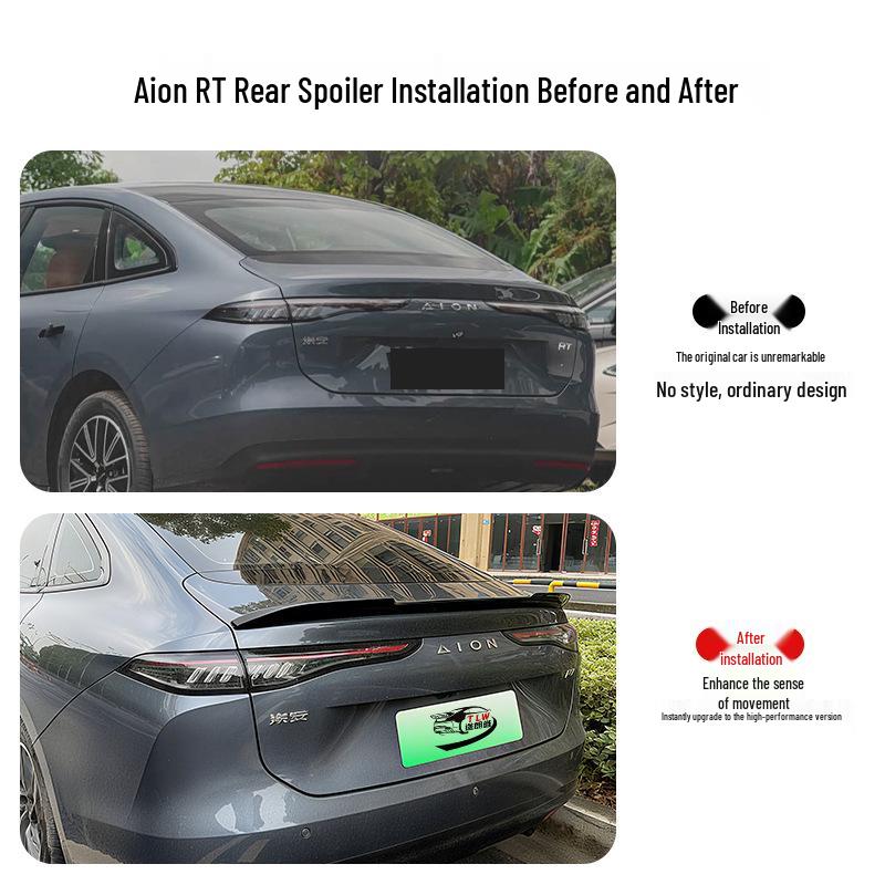 GAC Aion RT Rear Spoiler: Original Sports Wing, Easy Installation, No Drilling Needed.