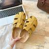 Fashion Female Shoes Cover Toe Ladies' Slippers Luxury Slides Platform 2025 Designer Retro Slippers Casual Cover Toe Shoes Slides Sliper