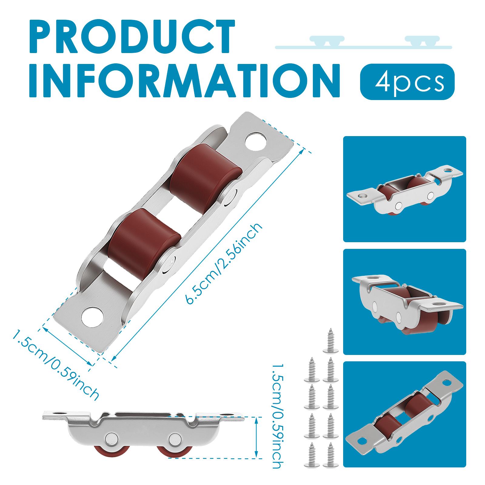 

4Pcs Push Pull Window Pulley Stable Low Noise Low Friction Strong Load Bearing Capacity Double Wheels Sliding Window Door Roller 4pcs