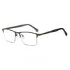 Men's Half-frame Business Reading Glasses Anti-blue Light Anti-fatigue Metal Frame Presbyopia Glasses +1.0 To +4.0