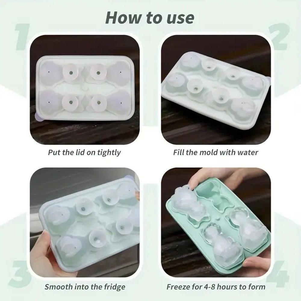 Silicone Cat-Shaped Ice Cube Tray Food Grade Cat Ice Grid Mold New Ice Making Box