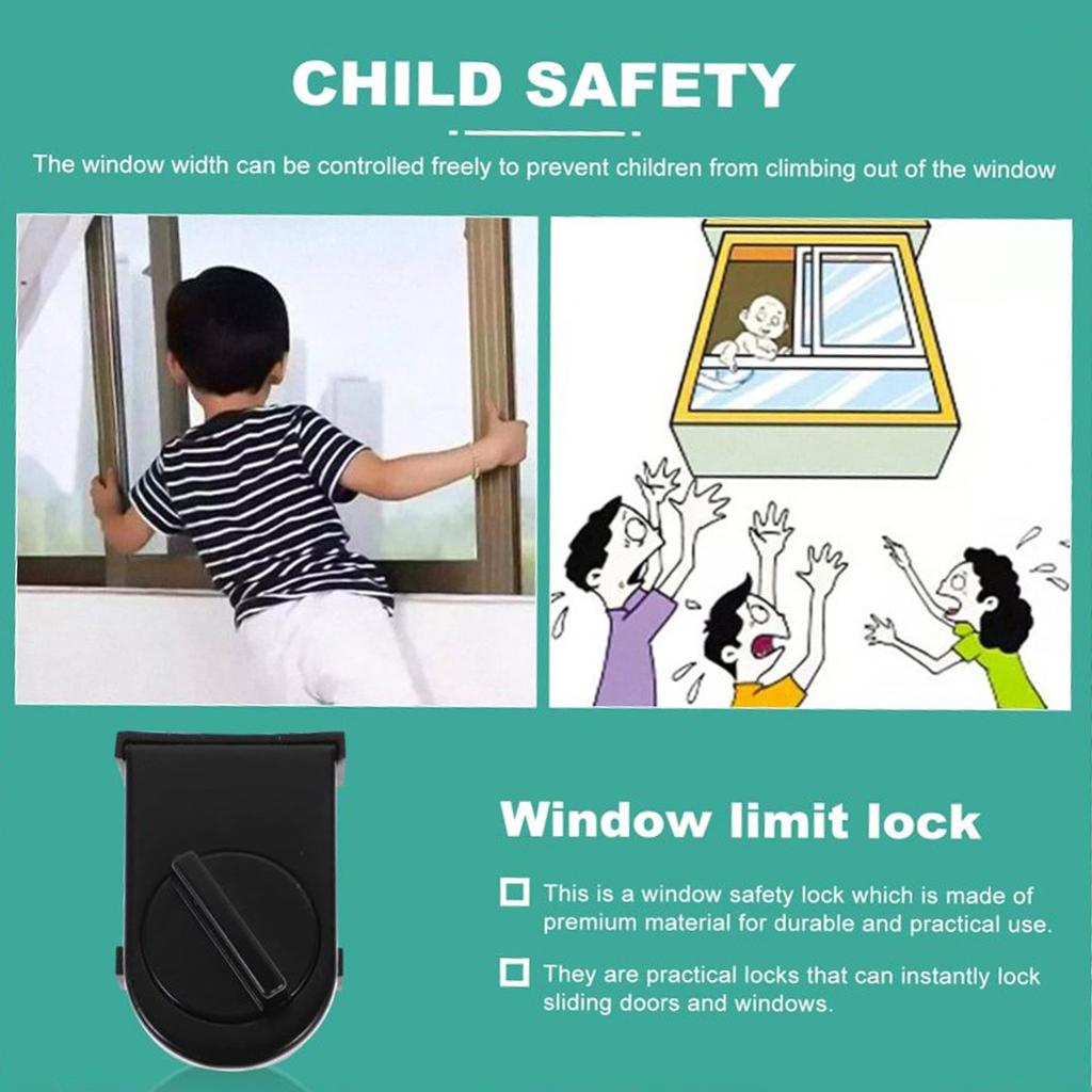 No Drilling and Effortless Door Lock Baby Safe Safety Sliding Door Window Lock Suitable for Sliding Windows