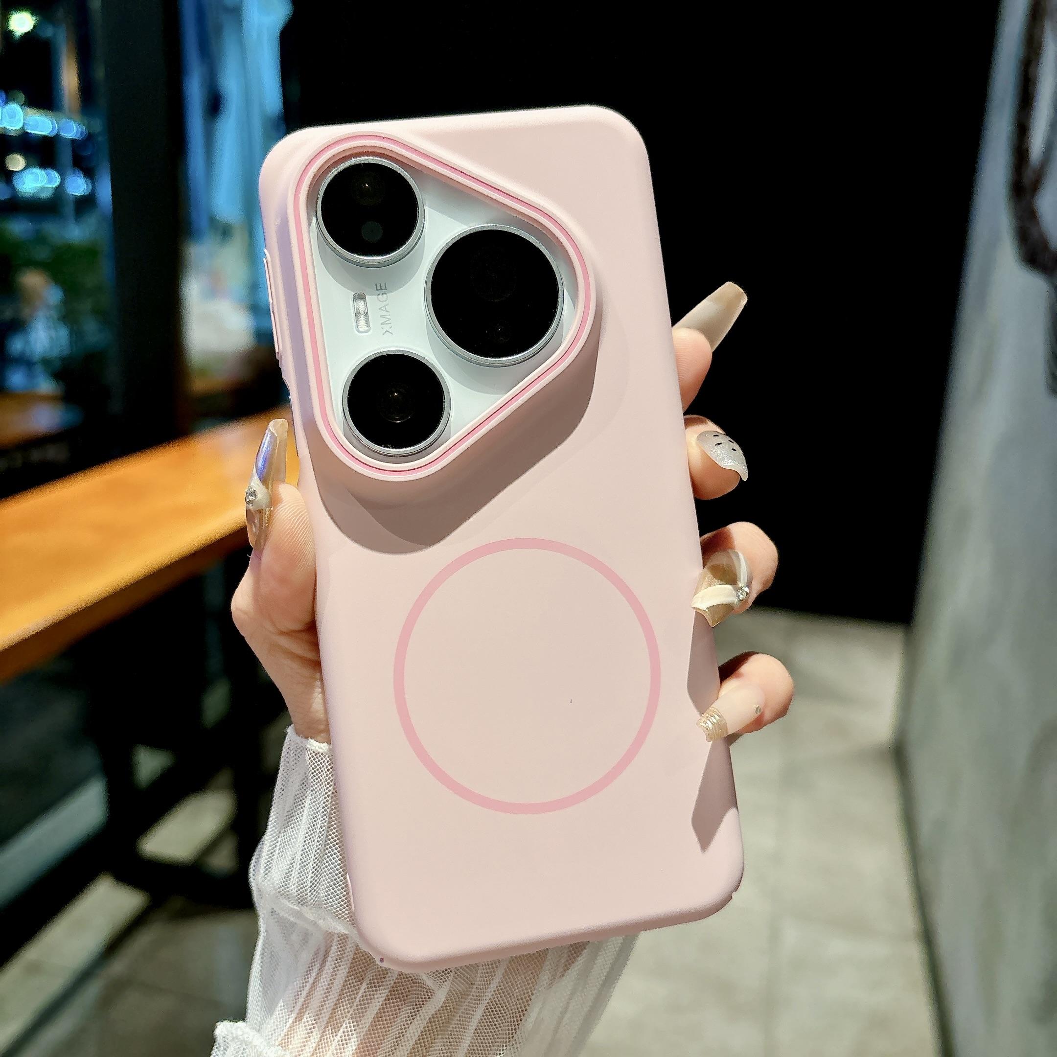 

Huawei Pura 80 70 P60 Pro Mate 70 60 50 Nova 14 13 Pro Ultra Магнітна Тверда Матова Кришка Ультратонка ПК для Чохол для Телефону Magsafe For Nova 14 рожевий