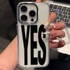 Black White Letters NO and YES Phone Case For iPhone 17 Air 16 e 15 14 13 12 11 Pro Max Plus SE 2020 2022 Back Cover
