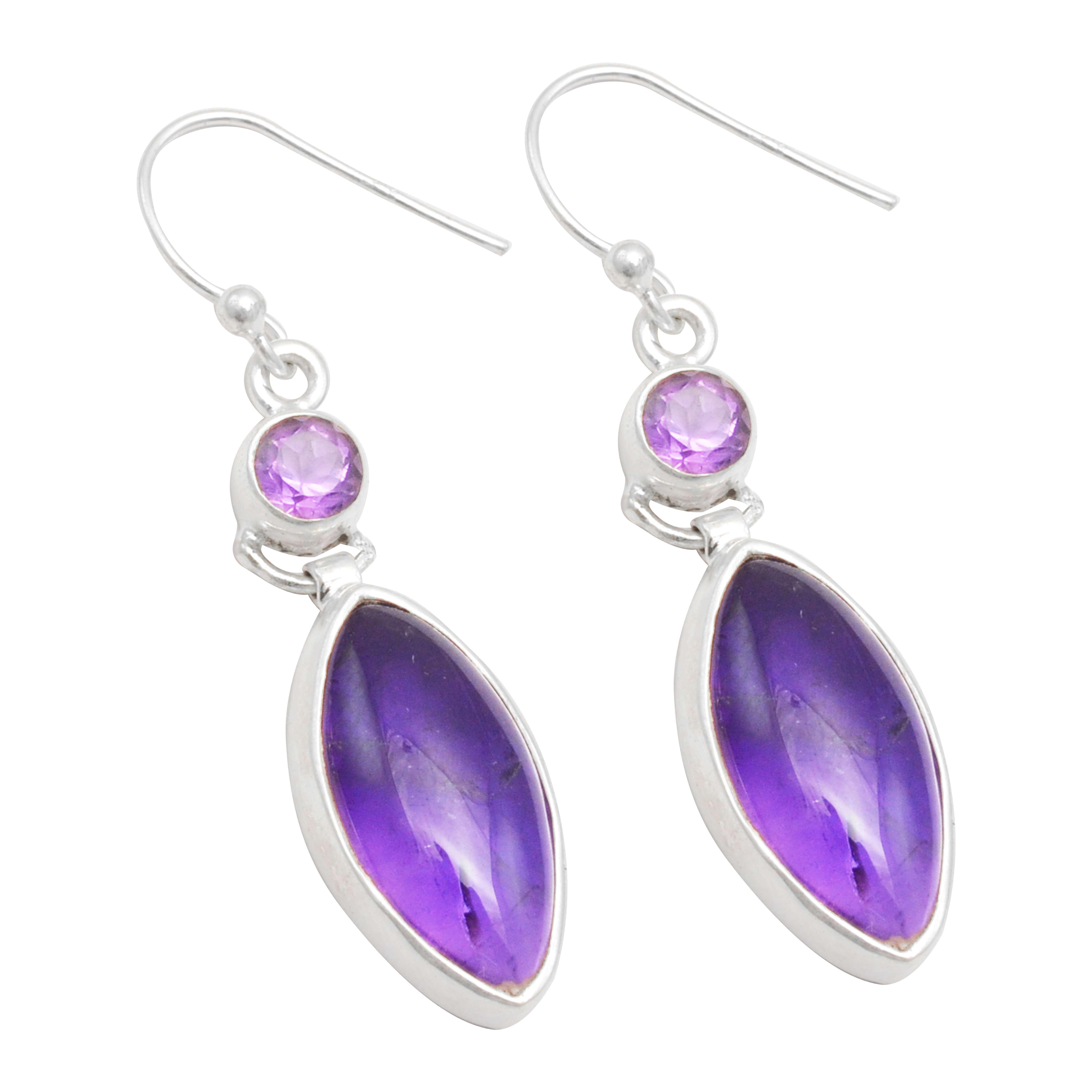

Amethyst Gemstone Earrings Solid 925 Sterling Silver Handmade Earrings Jewelry Gift For Women And Girls E-2872