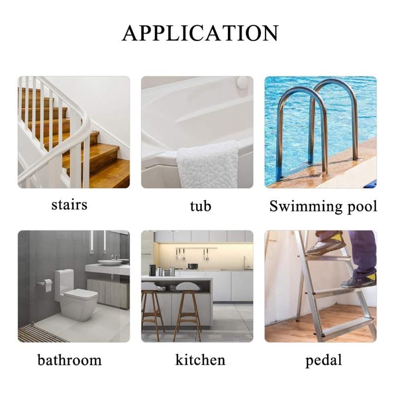 Non-slip Bathtub Stickers Waterproof Removable Glue for Tub Stairs Kitchen