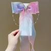 1PC Chiffon Bow Hair Clips For Baby Girls Colourful Long Ribbon Children Hairpins Sweet Princess Baby Hair Accessories New Style