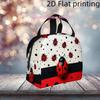 A 2D Flat-Printed Bag Featuring a Ladybug Design with Fun Polka Dots And Bright Colors. This Insulated Cooler Bag Is Reusable An