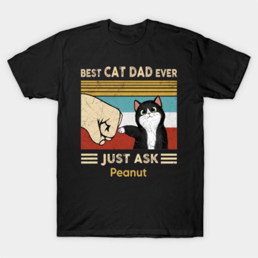 

Vintage Quote Best Cat Dad Ever Funny Just Ask Peanut Meme T-shirt For Men Women 100% Cotton T Shirts Short Sleeve Tops 0327-... 5XL різнокольоровий
