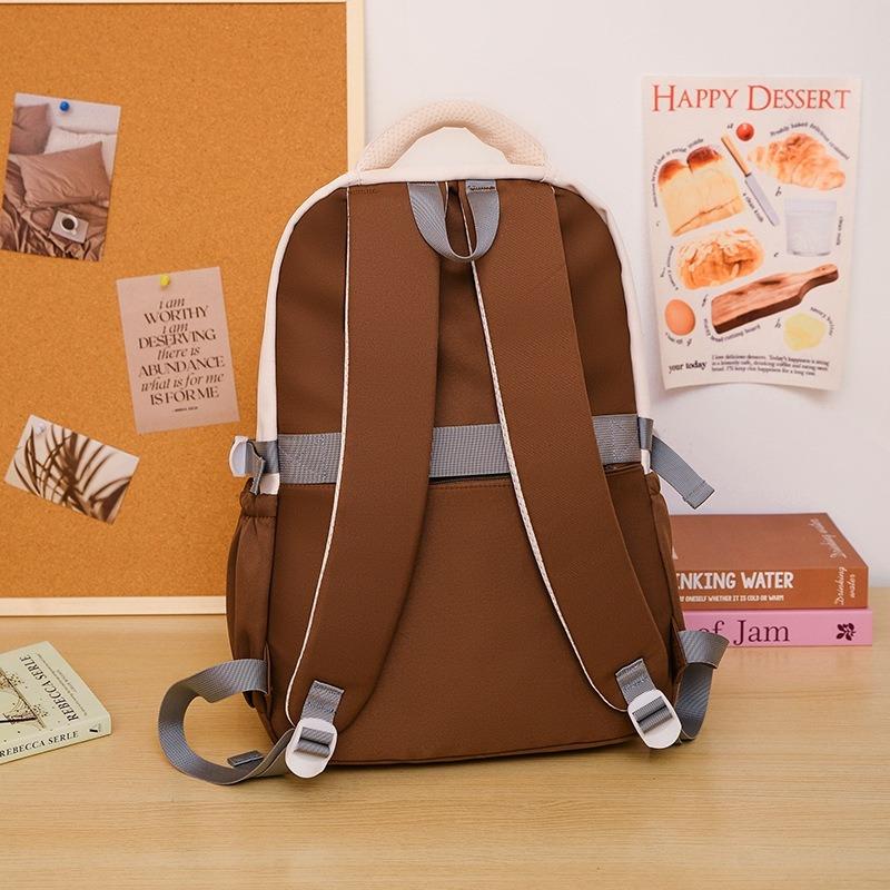 High Value, Fresh and Sweet Backpack, Junior High School Students Contrasting Color Splicing Large-capacity Backpack