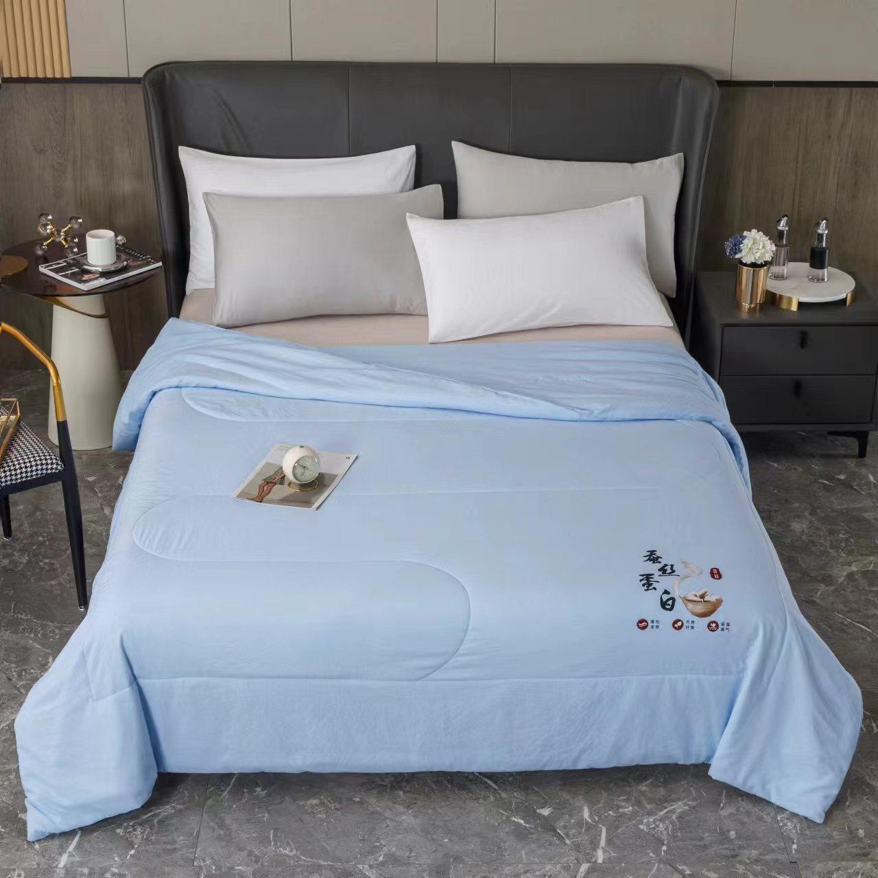 

Цветочное одеяло размера King, клетчатое летнее покрывало, мягкий легкий комплект постельного белья из микрофибры для всех сезонов, одеяло с кондиционером 150 * 200cm (single quilt) синий