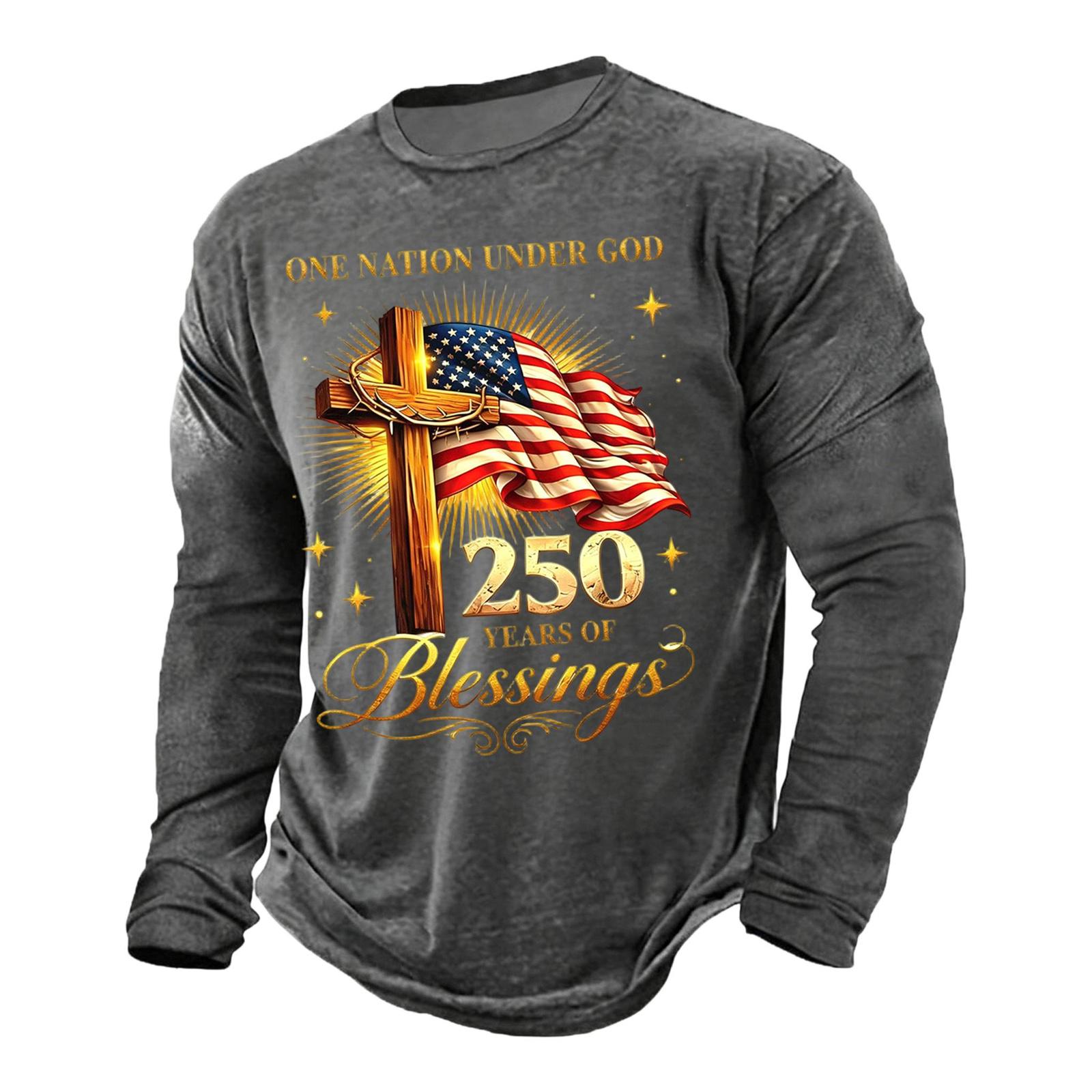 

Men s Casual Short Sleeve T-Shirt Printed Graphic Design Patriotic Lettering Lightweight Comfortable Fit Summer Wear M