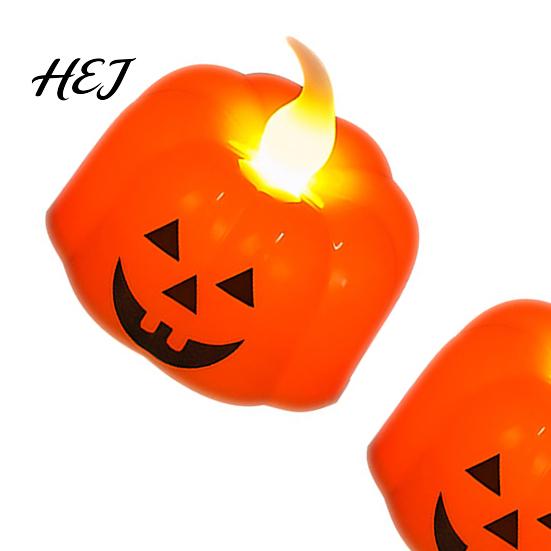 Atmosphere Lighting for Events 2Pcs Halloween Pumpkin Flameless Candles, Battery Operated LED Candle, Decorative Candles Party Supplies Light,