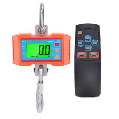 Digital Crane Scale 2000KG 4400lb Accurate LED with LED Backlight Remote Unit Switch Data Hold Tare Reset for