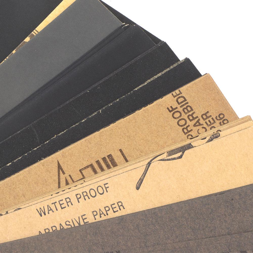 Wet Dry Sandpaper Set Abrasive Paper Kit Sanding Sheets Burnishing Tool 93*230mm (90pcs)