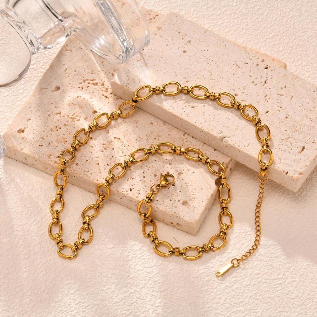 Stainless Steel Jewelry Chain Necklace For Women Retro Street Trend Wedding Birthday Party Mom Girlfriend Valentine's Day Gift