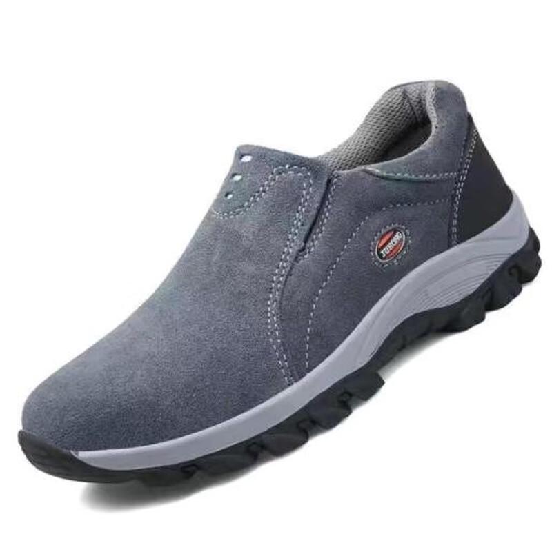 

Мужские кожаные рабочие ботинки HUIZUMEI без шнуровки с защитой