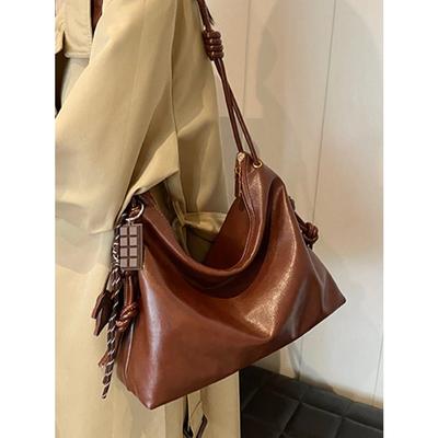 Light Luxury Soft Leather Women Shoulder Bags  Trendy Large Capacity Commuter Handbags Lady Daily Out Armpit Bag