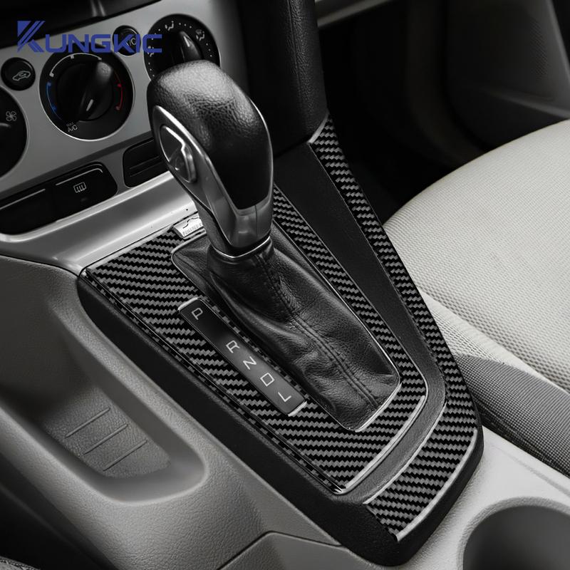Real Soft Carbon Fiber For Ford Focus 3 MK3 2012 2013 2014 SE/ST LHD RHD Car Gear Shift Frame Panel Sticker Trim Accessories