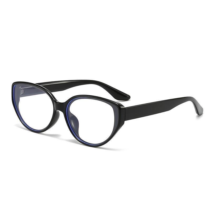New trendy anti-blue flat glasses fashion pose glasses frame cat eye glasses frame fresh plain flat glasses