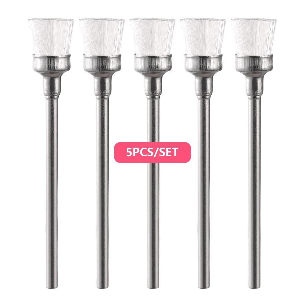 5/6pcs Electric Nail Grinding Head Cleaner Brush Milling Cutter Tips for Nail Drill Machine Cleaning Dust Remover Manicure Tools