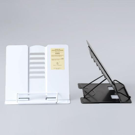 Metal Book Stand Desk Hands Free Reading Rest Book Stand Adjustable Cookbook Documents Holder for Recipes Music Book