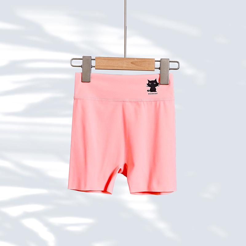 Girls Summer Shark Print Three-Quarter Leggings - Lightweight Anti-Exposure Shorts for Yoga 120 cm розовый