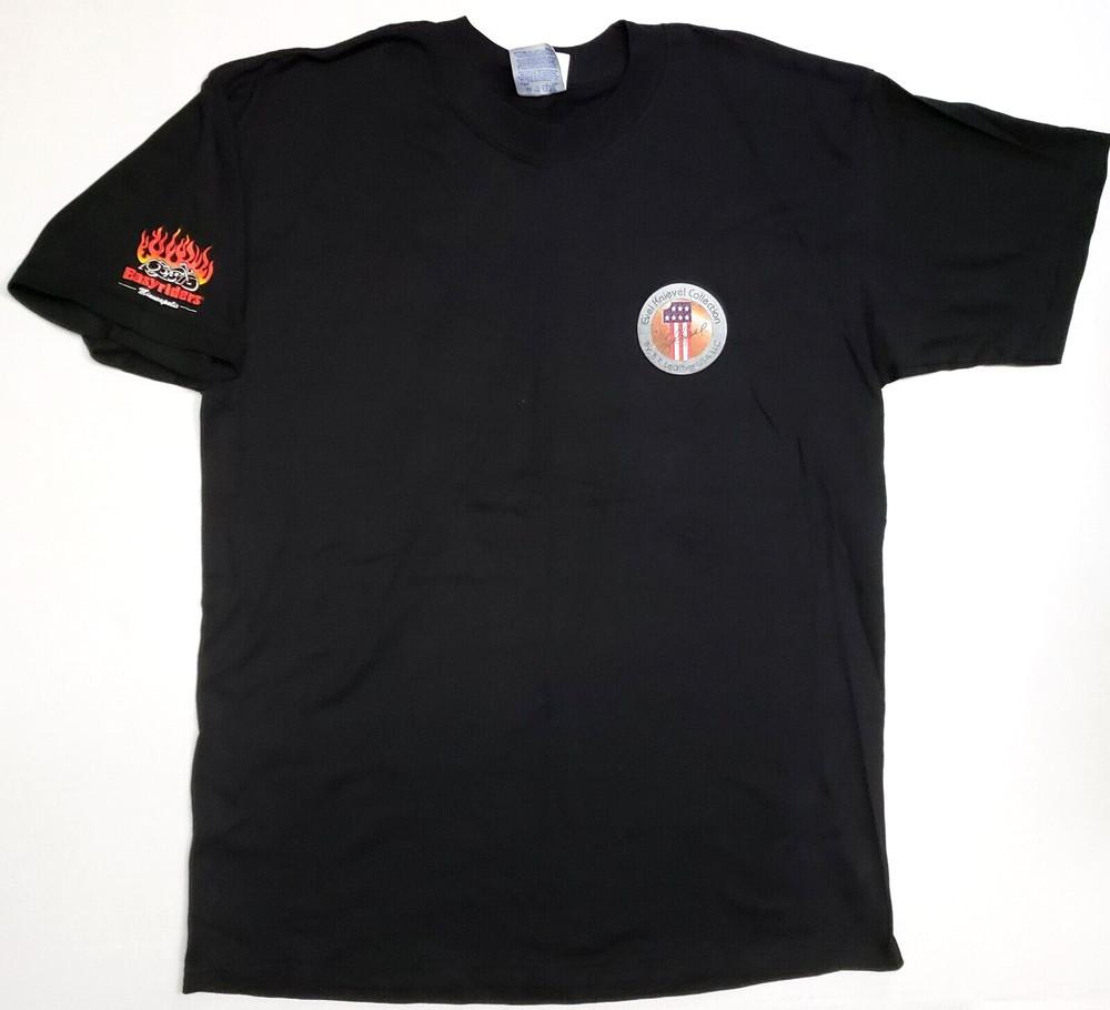 

Evel Knievel Collection T-shirt Rare Vintage 2sided Tee Men s LARGE Black New Unisex T-Shirt XXL