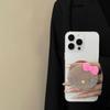 MagSafe-Compatible Cartoon Kitty Silicone Stand with Strong Magnetic Airbag Retraction
