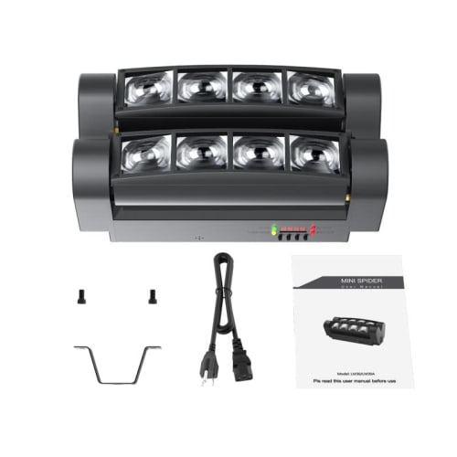 BETOPPER 8x3W RGBW LED Moving Light, Stage Lighting, Disco Light, DMX512 7/13CH, Rotatable, High Brightness, Voice Sync, for Stage, Performance, Weddi