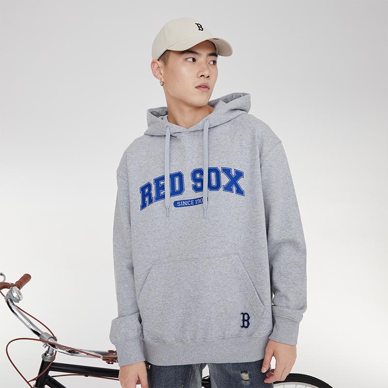 MLB College Style Series Sweatshirts Unisex Gray Hooded Moderate Regular 3AHDV0134-43MGS