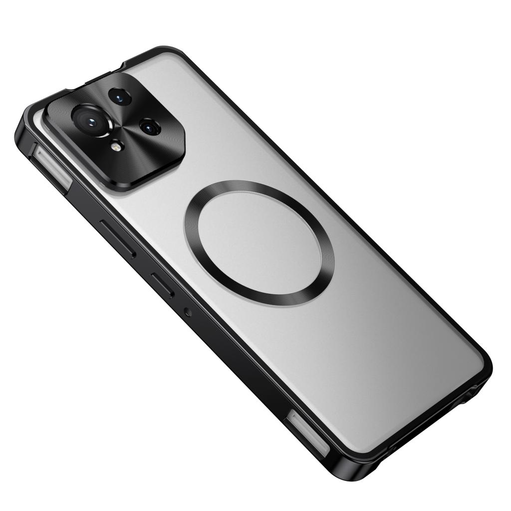Custodia Bumper in Metallo Ibrido Magnetico per Asus ROG Phone 9 Pro / per Asus ROG Phone 9 Cover Posteriore Trasparente Opaca in PC Antiurto
