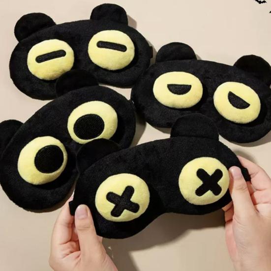 Cute Eye Mask for Sleep Soft Comfortable Sleep Mask Relieve Stress Fatigue Adjustable Straps Eye Shield for Travel Home Use