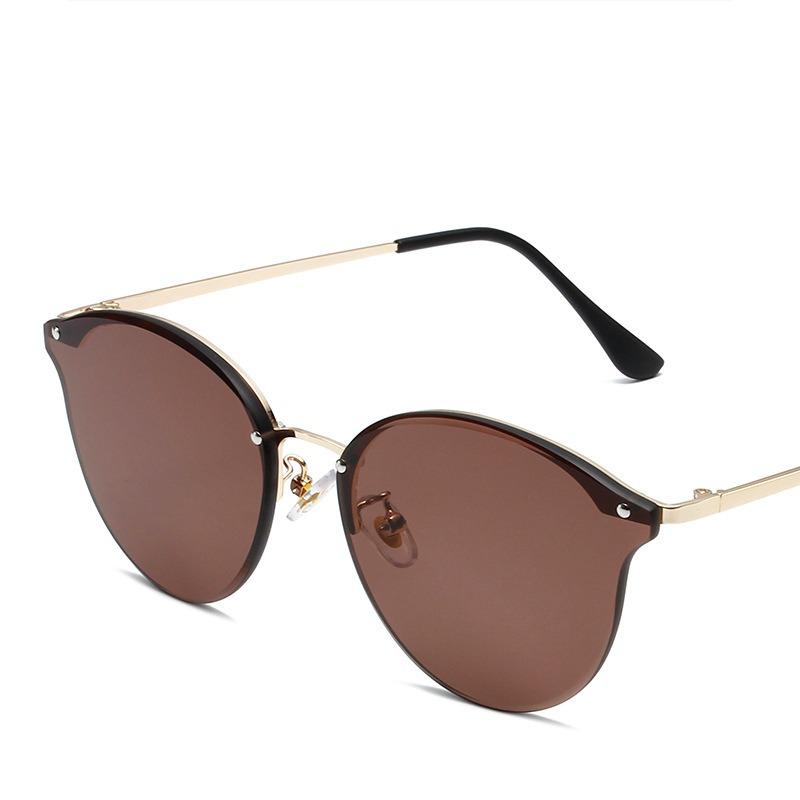Óculos de sol estilo olho de gato feminino clássico não polarizado, óculos leves sem aro de metal, óculos antirreflexo para viagem